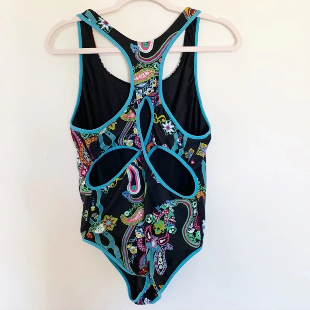Athleta Reversible Paisley One Piece Swimsuit Sz S - Picture 6 of 10